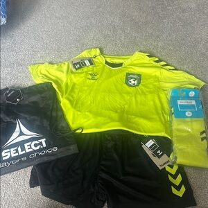 NWT Hummel soccer jersey and shorts set